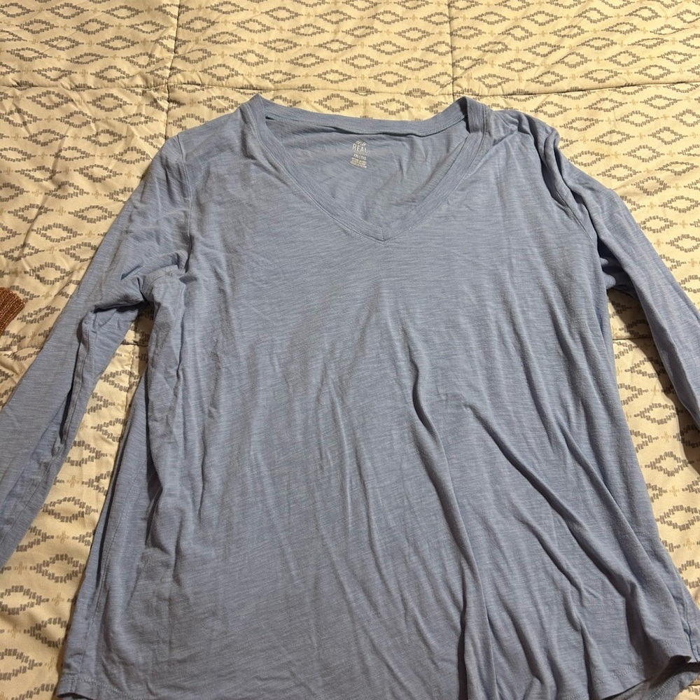 Aerie soft light Blue V-Neck Top